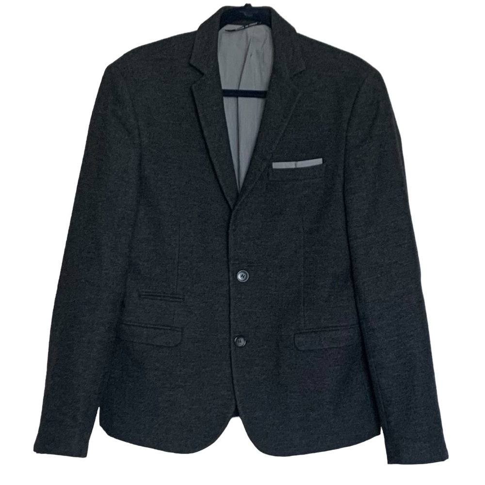 Exibit Italia Slim Fit Elbow Patch Wool Blend Sports Coat Blazer Jacket